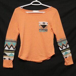 HYX | small | Orange Long Sleeve Crew Neck Shirt